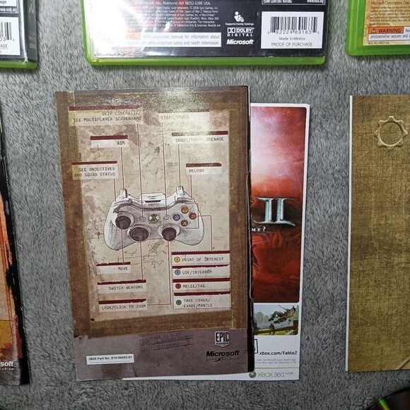 Gears of War 1, 2 & 3 Bundle Of Xbox 360 Video Games Lot Complete W/ Manuals CIB - Picture 13 of 16